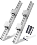 Beefy 16mm SBR16 Linear Rail Kit, 800mm Rails, Fully Supported CNC Guide with 4 SBR16UU Blocks and screws for installation.