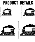 Sizes of Steam Locomotive Metal Wall Art For Indoor Outdoor Decor Rustic Industrial Silhouette Sign Black 16 Inch Dope Industrial Vibe