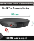 Massive 23.6 Inch Motorized Photography Turntable With Remote Control And Five Backdrop Colors Heavy Duty Electric Rotating Platform For Product Shoots And 3D Scanning Smooth Speed Adjustment White Finish, 52cm size, remote control features.