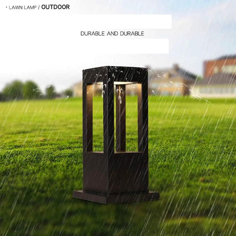 Bright LED Outdoor Post Light With Aluminum Housing IP55 Waterproof Square Pillar Bollard Lantern in rainy garden