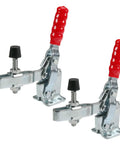 2 Pack Vertical Toggle Clamps 500 Lb Holding Capacity Quick Release Hard As Nails Workhorse Built Tough For Woodworking Jigs with red vinyl grips.