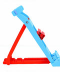 Heavy Duty Two Piece Tile Chamfer Bracket Set Adjusts To Sixty Fifty Forty Degree Angles With Rock Solid Snap Lock Grip in blue and red.