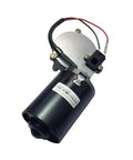 Beefy 12V PMDC Right Angle Gear Motor With Threaded Shaft High Torque 50 RPM Reversible Gearbox shown