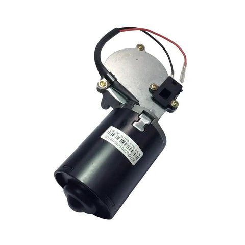 Beefy 12V PMDC Right Angle Gear Motor With Threaded Shaft High Torque 50 RPM Reversible Gearbox shown