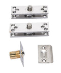 Concealed Stainless Steel Pivot Door Hinge For Wood Doors And Hidden Bookcases Heavy Duty 360 Degree Rotation With Ball Bearing System Supports Up To 220 Lbs Load Capacity Versatile Mounting For Cabinets And Bookshelves components shown