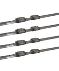 CDG55 Linear Guide Rail Kit 4 Pieces 98.43 Inch 2500mm Long with 8 CDG55A Flange Bearing Sliders arranged in a row