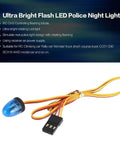 Rad Circular Ultra Bright LED Police Flash Light With Rotating Alarming Strobe, compact design for RC model cars and trucks.