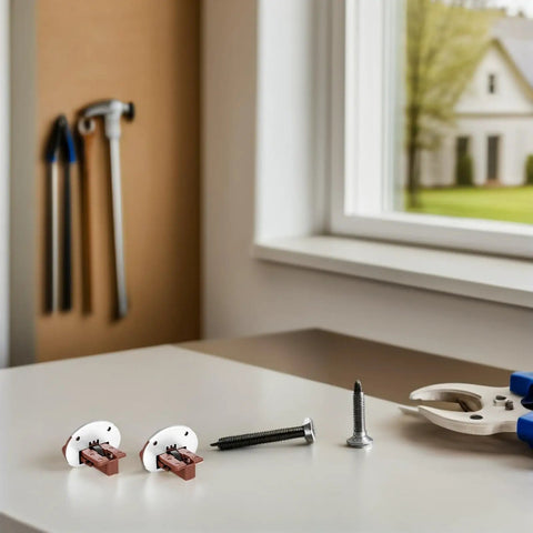 Replacement Drawer Glides Kit with quick install and heavy duty support on table with tools in background