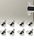 8 Pack Open Side Cabinet Hinges With 110 Degree Self Closing For Doors 16mm To 19mm Thick, 35mm Cup Behind Door, DIY Friendly Kit