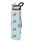 32 Oz BPA Free Tritan Sports Water Bottle Built For Gym Grind, Hiking, Cycling And Fitness Junkies with soccer pattern