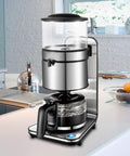 Bean To Cup Coffee Maker For Home And Office Automatic Drip Machine That Delivers Fresh Brew For Five Cups Stainless Steel Kitchen Workhorse Easy To Use Perfect For Busy Mornings positioned on a kitchen counter