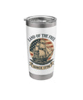 Patriotic American Flag Sailboat Insulated Tumbler Stainless Steel Travel Cup That Keeps Drinks Hot Or Cold with sailboat and flag design