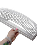 Person holding Dryer Lint Screen Grille Cover Replacement For Clothes Dryers Fits 137554110 And 134701310 Models
