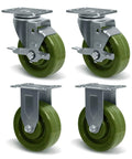 Beefy 4 Inch By 1.5 Inch Heavy Duty Oven Rack Casters Set Of 4 With 2800 Lbs Capacity High Temp Epoxy Wheels Galvanized Steel Yokes