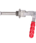 Beefy 180 Degree Push Pull Toggle Clamp With 66.8mm Stroke, 318kg And 701lbs Capacity, red plastic handle, stainless steel construction