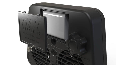 Vortex Kennel And Crate Fan With Dual Speed Operation 120V Or Rechargeable Battery Quiet Ventilation For Pets Easy Attachment