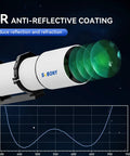 102mm F6.5 Refractor Telescope For Beginners And Deep Space Nerds with AR coating chart, large aperture, lightweight setup.