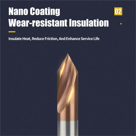 Front view of 1pc carbide spot drill bit with gold-tinted tip and silver shank, D8x100L.