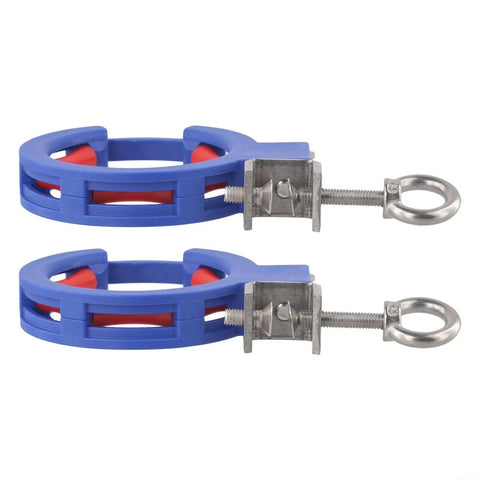 Wire Guide Pulley For Smooth Wiring And Easy Routing Nylon And Steel Cable Tray Roller Tool 25kg Capacity Dark Blue 2 Pack mounted clamp view