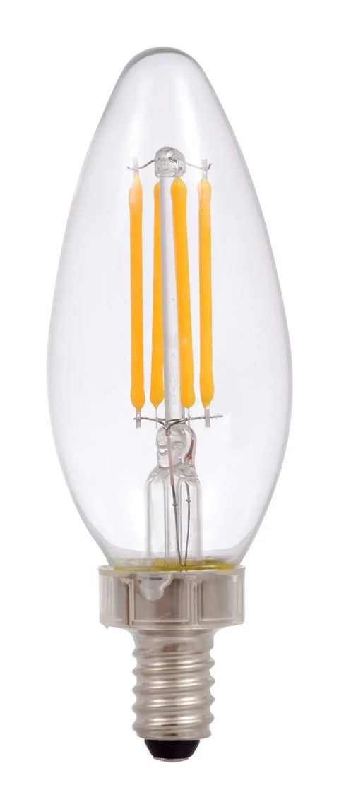 LED TruWave Natural Series B10 Chandelier Light Bulb 40W Equivalent 4W Dimmable, Candelabra Base, 350 Lumens 2700K Soft White