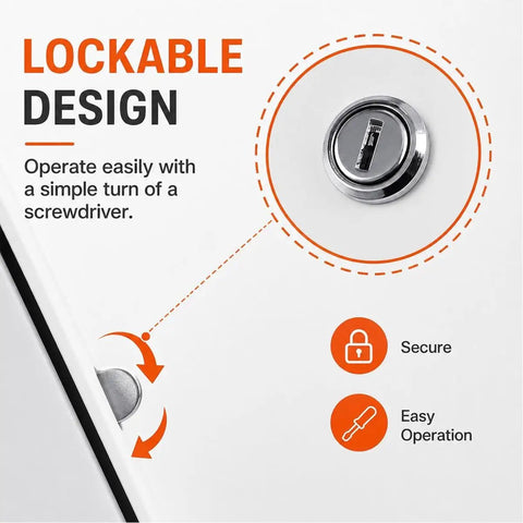 Close-up of lockable design on Heavy Duty Aluminum Access Panel For Drywall With Key Lock, showcasing screwdriver operation for secure entry.