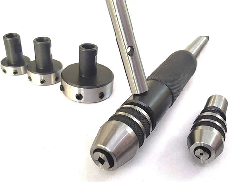 Threading And Tapping Attachment For Lathe Tailstock Die Holder Set Pro Grade Tool Steel with various die holders