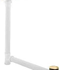 Clearflo Slotted Overflow Bath Drain in Vibrant Moderne Brushed Gold Finish with swiveling toe-tap closure, PVC pipes visible