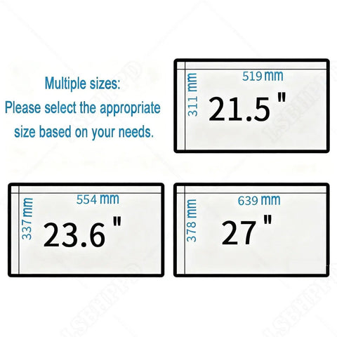 Graphic showing multiple sizes for the Slick 27 Inch Digital Menu Board With Led Backlit Display and HD Video Player for Restaurants.