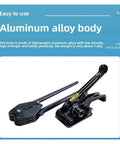 Heavy Duty Silent Manual Strapping Machine Kit With Reinforced Tensioner And Sealer Pliers Aerospace Aluminum body, ergonomic design.