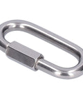 Stainless Steel Quick Link Connectors Set, Heavy Duty Threaded Carabiner Style Chain Links For Outdoor Gear, M4 Size