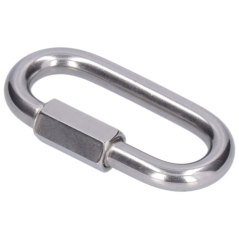 Stainless Steel Quick Link Connectors Set, Heavy Duty Threaded Carabiner Style Chain Links For Outdoor Gear, M4 Size