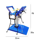Solid Build Pneumatic Tire Changer And Tire Spreader For Compact Cars And Motorcycles Heavy Steel Construction showing 65cm height and blue frame.