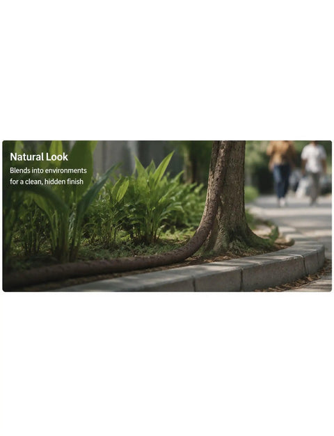 Slick Artificial Tree Bark Cable Cover And Flexible Hollow Vine Conduit Tube For Hiding Exposed Wires Smoothly In Outdoor Gardens and Landscaping with a Natural Look.