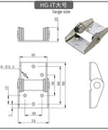 Stainless steel constant-torque door hinge with roller wheels on mounting plate; 1 piece