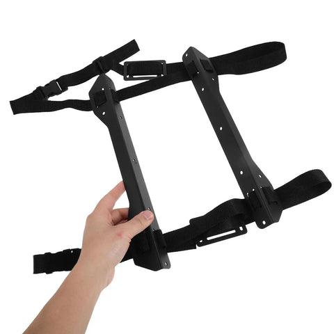 Top Shelf Under Desk Computer Tower Stand With Snap Tight Adjustable Strap for securing heavy-duty PC cases.