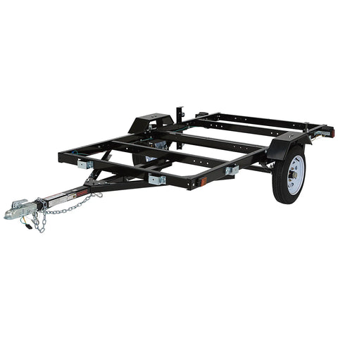 4Ft By 8Ft Steel Folding Utility Trailer Kit Built Tough With 1,170-Pound Payload, 1,400-Pound GVWR, Dual 4.80-12 Tires, Lighting Kit