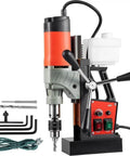 Heavy Duty 1200W Magnetic Drill Press Rock Solid Electric Mag Bench Tapping Rig with drills and accessories for steel work.