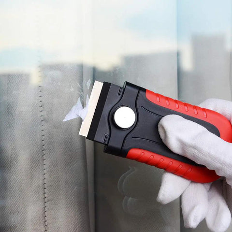 Razor Blade Scraper Tool With Built In Blade Storage For Glass Cooktops And Ceramic Stovetops Tackles Grime And Sticky Gunk Includes 10 Stainless Steel Blades