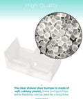 Opaque Sliding Shower Door Bumpers 2 Piece for Sliding Doors and Tub Enclosures, close-up of clear soft flexible rubber material.