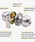 Set Of 4 No Fuss Satin Nickel Privacy Door Knobs With Adjustable Latch Fits Standard Backsets For Bedroom And Bathroom Doors