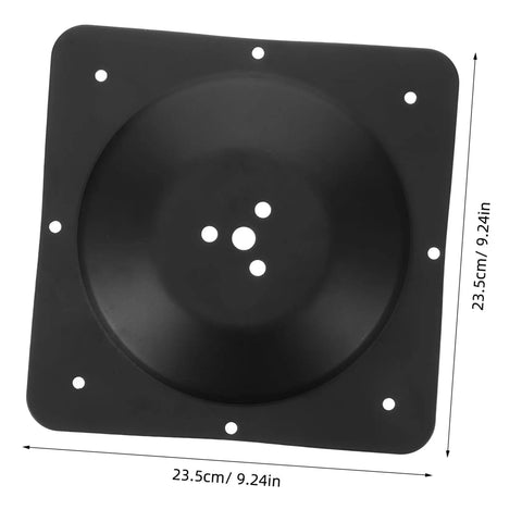 Built Different Square Metal Table Leg Connectors Quick Snap Fit Design For Reliable Sofa And Bench Hardware Straight Setup Heavy Duty Black Iron Furniture Mounting Plates, 23.5cm square, black finish, 5 hole design.