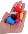 Versatile 35-Piece High-Temp Silicone Tapered Plug Set That Slips Into Holes Easy For Seal Paint Coating And Automotive Spray Jobs Without Dripping Mess Up With Flexible Heat Resistant Sealing Plugs, assorted plugs in hand