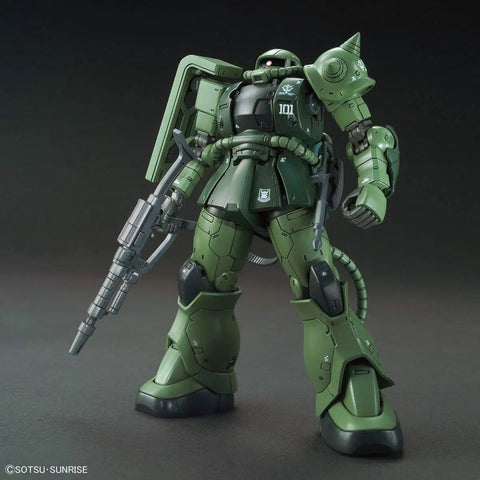 Gundam The Origin Zaku II Type C6 R6 HG 1 144 Model Kit With Belt Fed Machine Gun Vulcan Cannon Bazooka And Magazines