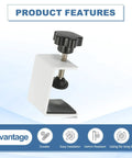 Heavy Duty C Clamps 2 Pack White Metal Desk Clamp With Protective Pads side view showing screw mechanism and rubber pad
