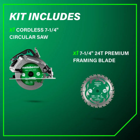 36V Cordless 7-1/4 Inch Circular Saw With Torque Boost Technology and Premium Framing Blade Kit Includes
