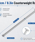 Counterweight Rod For Telescope 12mm By 21cm 8.3in Metal Balance Shaft For Astronomical Mount illustration with dimensions