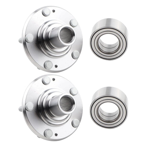 Two Piece Wheel Hub Bearing Assembly Set Compatible With 2011 Through 2015 Hyundai Elantra, 2013 Through 2017 Elantra GT, And 2012 Through 2017 Veloster Replace 510093 Premium Quality Replacement Part, showing front and bearing components.