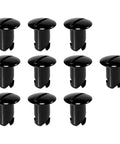 Twelve black oval-head quarter-turn Dzus fasteners for panel applications