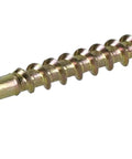 Heavy Duty Construction Wood Screws Bugle Head Phillips Drive 8 Gauge X 3 Inch 50 Pack shown from a side angle, revealing screw design.