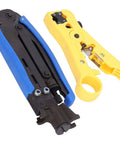 Professional Stripping And Crimping Pliers Set For Coaxial Cables RG59 RG6 RG11 with Adjustable Wire Stripper and ABS Handle